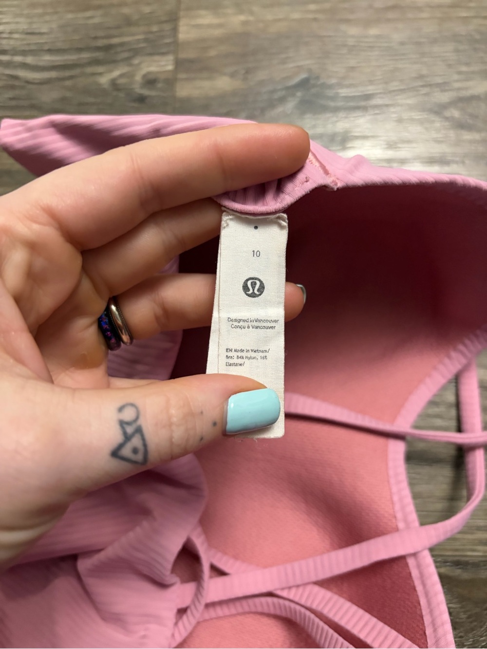 NWOT Lululemon Like a Cloud Ribbed Longline Bra *B/C Cup (Pink Tide) Size 10 - Picture 4 of 7